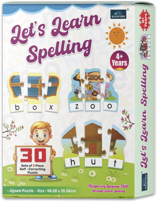 BOOKFORD Let's Learn Spelling Jigsaw Puzzle Game & Fun and Learning(90 Pieces)