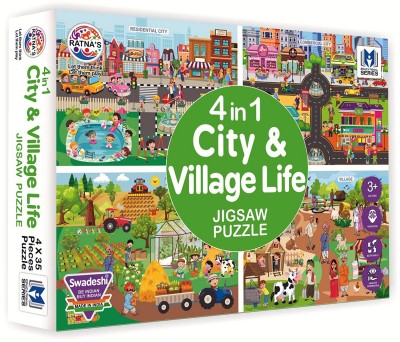 Ratnas City & Village Life Jigsaw Puzzle for Kids(140 Pieces) (1578)(140 Pieces)