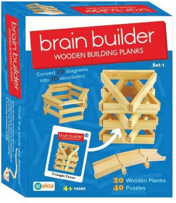 Plutofit Brain Builder Wooden Building Planks Make Amazing Things Educational(1 Pieces)