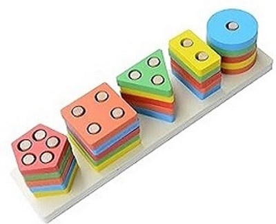 Spylark Wooden Toy Shape Matching Block Puzzle Multicolour For Kids/Adults (Pack of 1)(Multicolor)