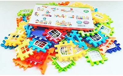 BLACK BIRD Building Blocks for Kids – 50 Pcs, House Building Blocks with Windows, Block Game for Kids -Multicolor(50 Pieces)