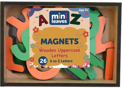 Minileaves Mini Leaves 26 Wooden Magnetic Alphabet Chunky Magnetic Letters for 3+(Multicolor)