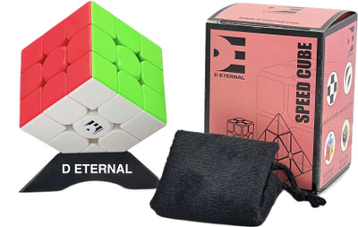 D ETERNAL Speed Cube 3x3 With Cube Accessories Stand Cube Pouch Bag for Puzzle Magic Cube(1 Pieces)