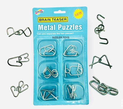 MY BABY LOVE A PERFECT CARE Metal Puzzles Brain Teaser , Metal Puzzle Toys for Gift, Disentanglement Puzzle(6 Pieces)
