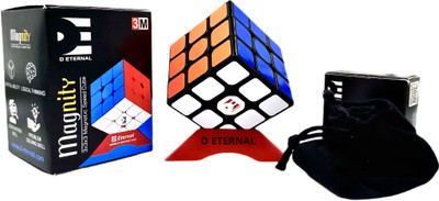 D ETERNAL Magnity 3M 3x3x3 Magnetic Cube 3x3 Magnet Magic Speed Cubic Puzzle(1 Pieces)