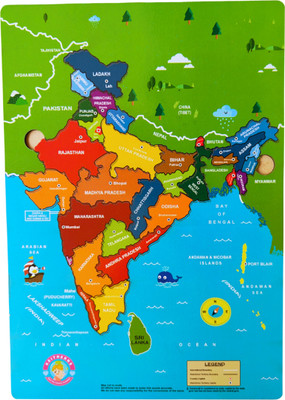 Keitherns Wooden India Map Puzzle for Kids Age 3+ Educational, Durable & Vibrant Colors(1 Pieces)