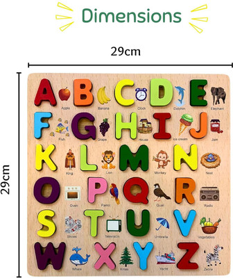 THE KEYANSH Wooden Educational Creative learning A To Z English Alphabets Board -Alpha-02(26 Pieces)