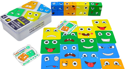 poksi Face Game for Kids | Expressions Matching Block Puzzle Toy Toddler Toy(16 Pieces)