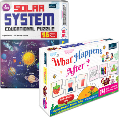 BOOKFORD Solar System & What Happens After Puzzles for Kids | Set of 2(160 Pieces)
