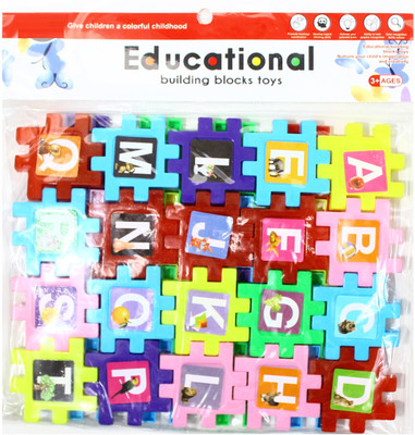 RutuFF ABCD & 123 Block Game Colorful Pack A to Z & 0 to 9 Shape(1 Pieces)