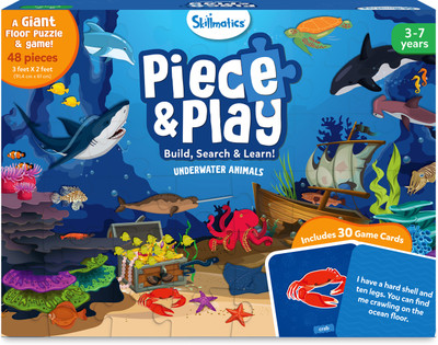 Skillmatics Floor Puzzle & Game - Piece & Play Underwater Animals for Kids Ages 3 to 7(48 Pieces)