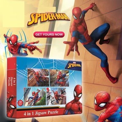 ZWINKO 4 in 1 Jigsaw Puzzle 140 Pieces(Spiderman Vertical)(140 Pieces)