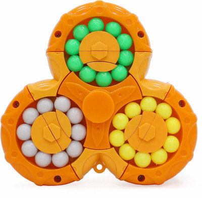 Aditi Toys Spinny Twist Magic Bean Cube Fidget Spinner Puzzle Toy for Kids & Adults(Orange)(1 Pieces)