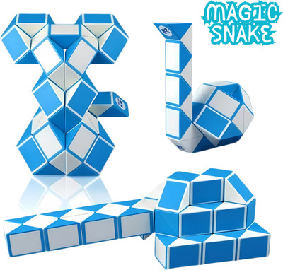 ZESTHOME 24-block Magic Snake Puzzle Toy for Kids | 3D Brain Teaser, and Educational Fun(1 Pieces)