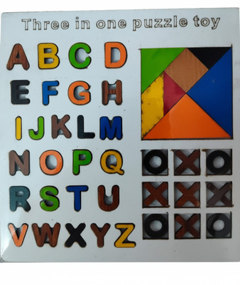 Shree Jee Enterprises Three in One Wooden Puzzle Toy for Kids(26 Pieces)