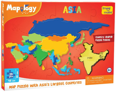 Imagimake Mapology Asia- Continent Asia & its Countries Map Puzzle- Educational Toy for 5+(27 Pieces)
