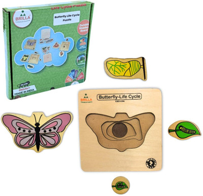 BRILLA Wooden Butterfly Life Cycle Puzzle Multi Layer Montessori Educational Toy(1 Pieces)
