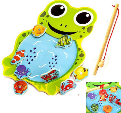 HIGHSEAS Wooden Know About Different Sea Animals Catching Magnetic Toys Game Board(1 Pieces)