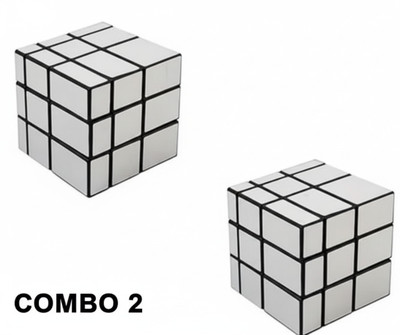 A Cube Mirror Magic Cube Combo 2 – 3x3 Silver Mirror Puzzle Cube Set(2 Pieces)