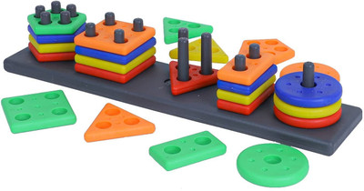 RITSKART Hot sale Intellectual Smart Activity Fun Learning Shape Five Column Blocks(1 Pieces)