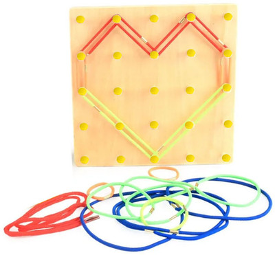 FORSIKHA Learn Early Geoboard Creativity Shapes Puzzle Board Sorting Blocks Learning Toys(1 Pieces)