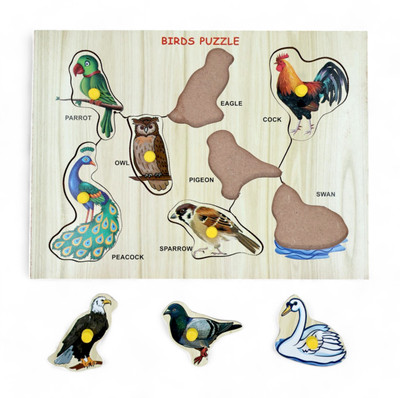 Krafthooks Educational Wooden Creative Bird Puzzle for Kids(1 Pieces)