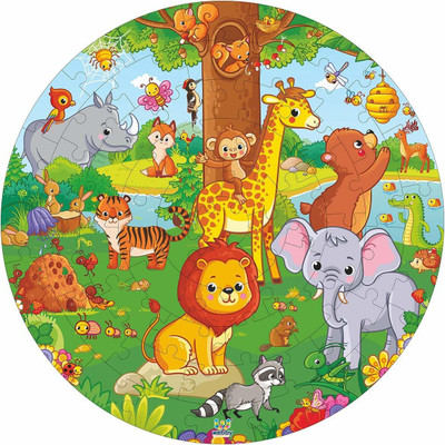 Webby Wooden Jungle Jigsaw Puzzle, 60 Pcs(60 Pieces)