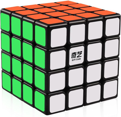 Cuberkart QiYi QIZHENG W 4x4 Speed Cube 4x4x4 Magic Puzzle, Black-Base(1 Pieces)