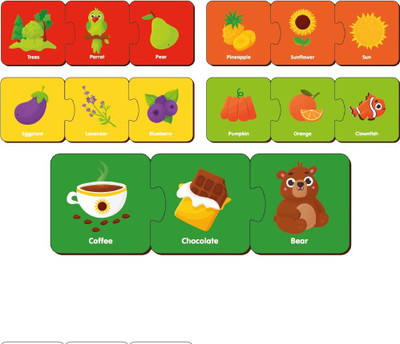 Minileaves Mix and Match Wooden Puzzle Color Matching Puzzle(15 Pieces)