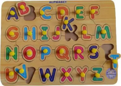 shreenik Wooden Alphabet ABCD Educational Board with Knobs for kids(1 Pieces)
