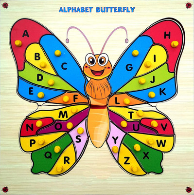 Plus Shine A-Z Alphabets Jigsaw Puzzle Perfect Learning pegged Puzzles Board Toys for Kids(27 Pieces)