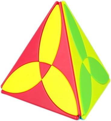 Cuberkart QiYi Clover Pyraminx Magic Cube 3 Leaf Pyramid Stickerless Puzzle(1 Pieces)