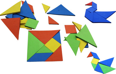 THE LABWORLD Tangram Puzzle Set, 28 Pieces,Soft Pattern Shapes Learning Toy for Kids & Adults(28 Pieces)