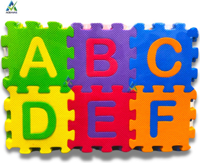 AGRAVAS Alphabet & Number Puzzle Mat for Kids - EVA Foam Educational Floor Play Mat(36 Pieces)