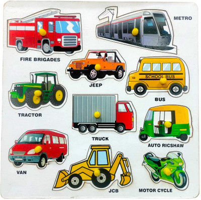 HIGHSEAS Stacking Transport&Vehicle Name Matching Board Educational Learning Shape Toys(1 Pieces)