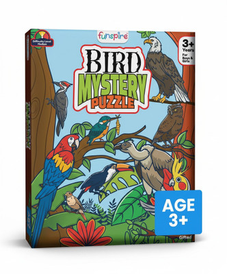 Funspire Birds of the Rainforest Wooden Puzzle with Learning Cards(38 Pieces)