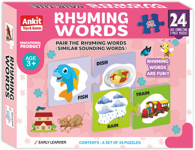 Ankit Toys & Games Rhyming Words 2 Piece Puzzle Similar Sounding Words(48 Pieces)