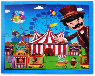 CloudTech Wooden Circus Tray Interlocking Jigsaw Puzzle for Kids(32 Pieces)