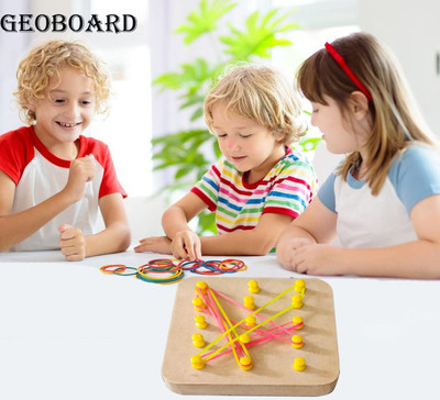 FORSIKHA Creativity Shapes Puzzle Board Sorting Blocks Learning Toys Learn Early Geoboard(1 Pieces)