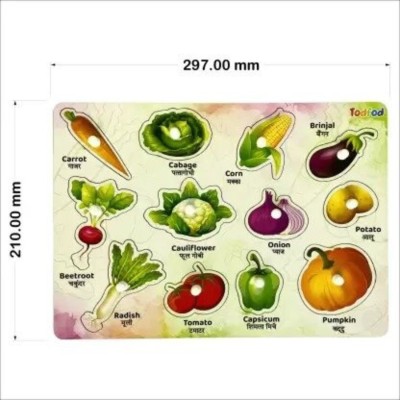 Todfod Wooden Jigsaw Puzzle Vegetables Characters For Kids Boys & Girls(1 Pieces)