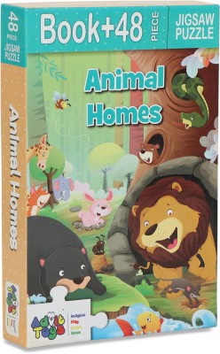 advit toys Animal Homes-Jigsaw Puzzle (48 Piece + Educational Fun Fact Book Inside)(48 Pieces)