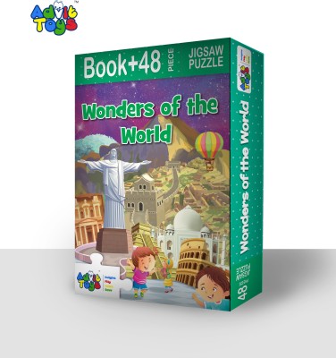 advit toys Wonders of The World-Jigsaw Puzzle (48 Piece + Educational Fun Fact Book Inside)(48 Pieces)