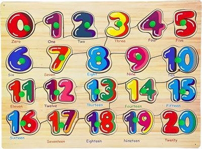 TOYVISION 1 to 20 Wooden Counting Number Puzzle for Kids| Educational and Learning Toy(1 Pieces)