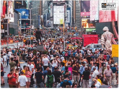 ABYZ Crowded Times Square, an Iconic Street of New York City Puzzle Play and Learn(1000 Pieces)