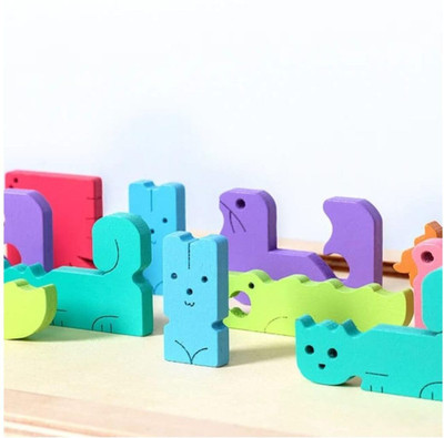 MaJolies Wooden Animal Tetris | Jigsaw puzzle | Brain Teaser(1 Pieces)