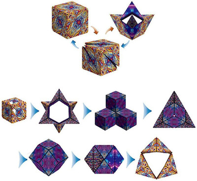 JP GLOBAL Magic Cube Shape Shifting Puzzle Shapes Over 70 Types Mind-Challenging Fun Game(1 Pieces)
