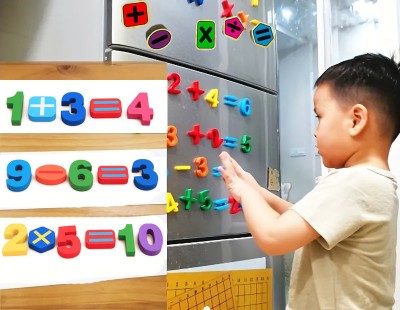 Plus Shine Magnetic Buckle 0-9 Learn Magnets Number Counting Letters Puzzle Educational Toy(15 Pieces)