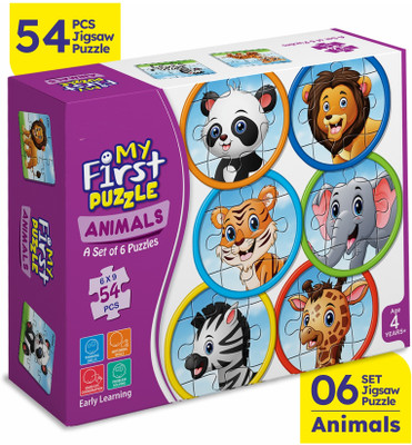zokato My First Puzzle Animals Set of 6 Perfect Edu Puzzle for Girls & Boys(54 Pieces)