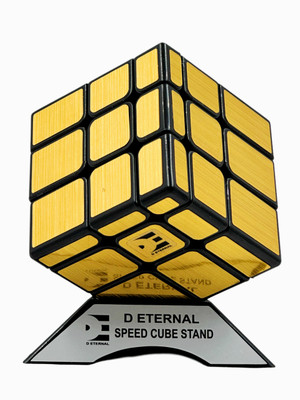 D ETERNAL Mirror Cube 3x3 Speedcube Gold Mirror Blocks 3x3x3 Puzzle Cube With Cube Stand(1 Pieces)
