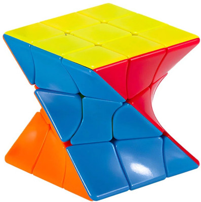 Authfort Twisty Speed Cube 3X3X3 Twisted Magic Cube Puzzle(1 Pieces)